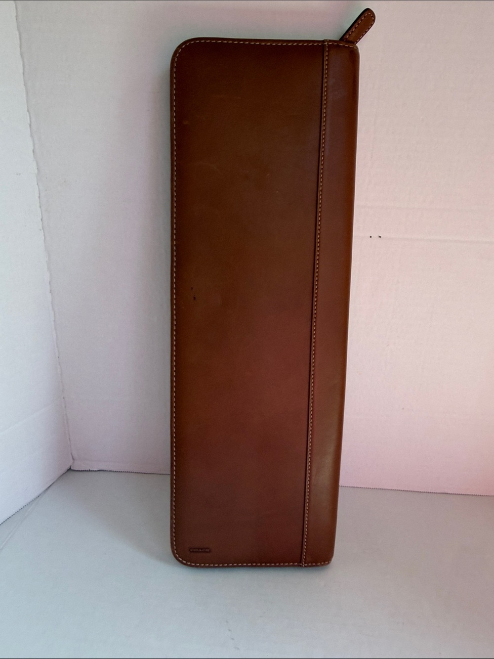 Vintage Coach Brown Leather Travel Tie Case Organizer